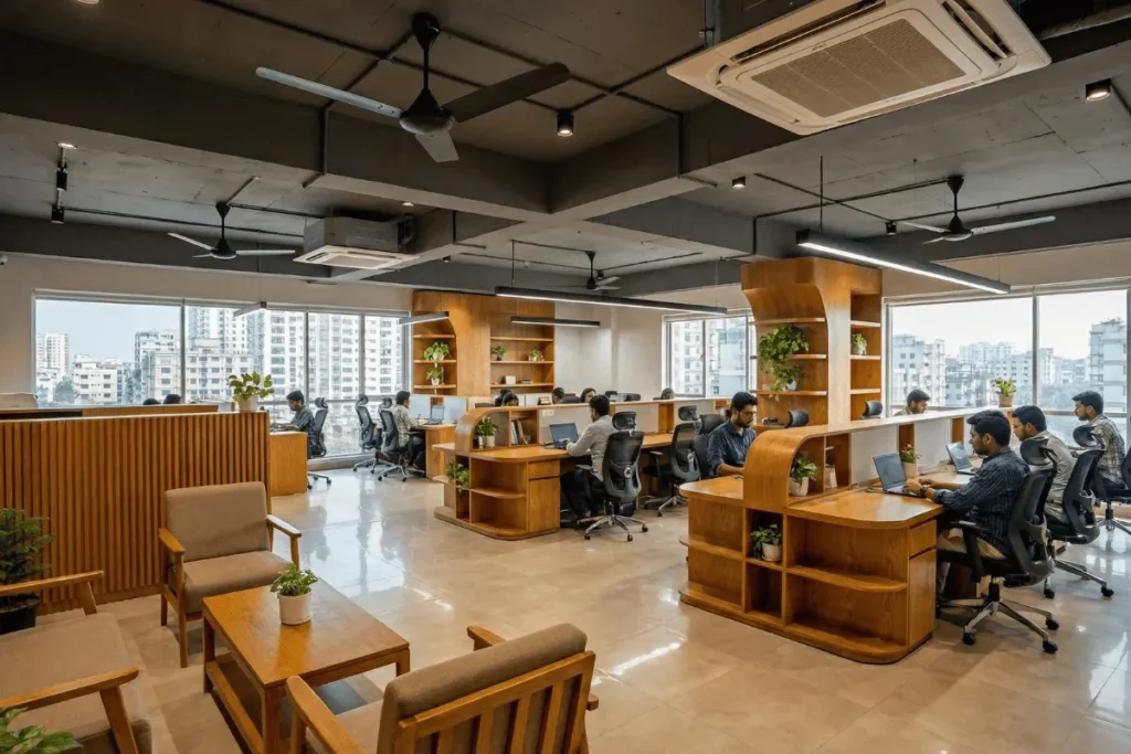 Office Interior Optimizing Per-Square-Foot Productivity