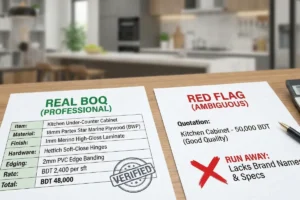 interior design boq and quotation template