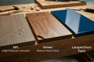 laminate vs veneer vs lacquer or duco paint in interior design