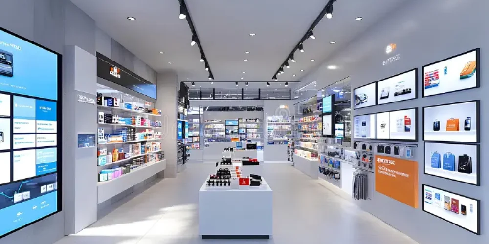 modern-electronics-store-interior-bright-white-walls-minimalist-brightly-lit-concrete-accents-various-display-screens-369498868